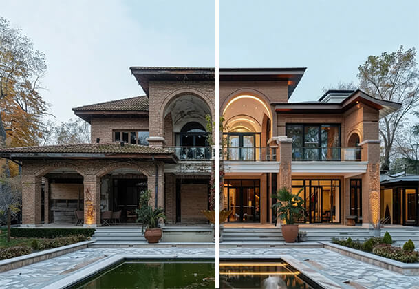 بازسازی ویلا و بازسازی خانه های ویلایی قدیمی