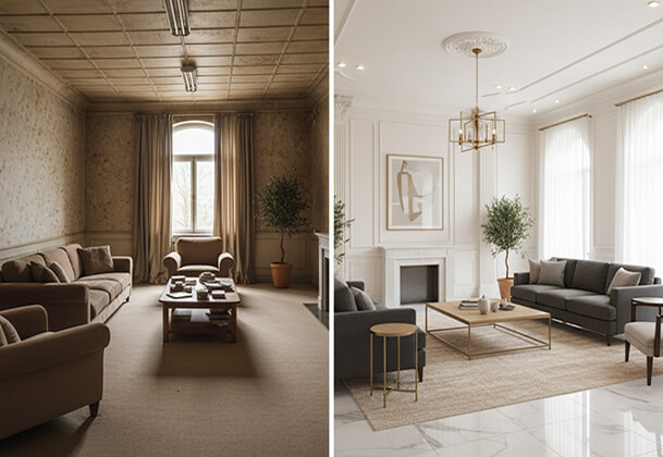 بازسازی آپارتمان‌های متوسط (۸۰ تا ۱۵۰ متر)